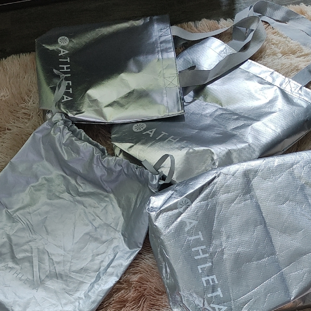 Athleta Shimmering Silver Bag Collection